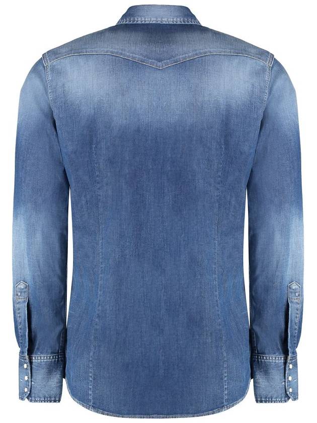 Denim Long Sleeve Shirt Blue - DSQUARED2 - BALAAN 3