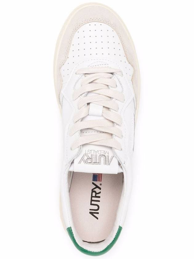 Medalist Suede Green Tab Low Top Sneakers White Beige - AUTRY - BALAAN 5