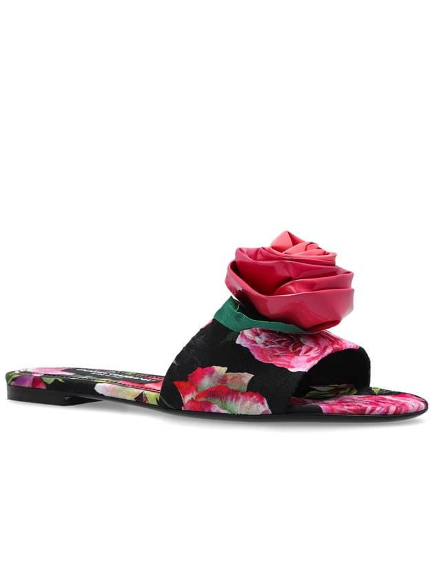 Dolce & Gabbana Floral Motif Slides, Women's, Pink - DOLCE&GABBANA - BALAAN 4