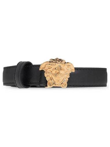 Medusa Buckle Leather Belt Black - VERSACE - BALAAN 1