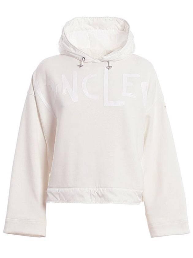 Women's Overfit Logo Hoodie White - MONCLER - BALAAN 1