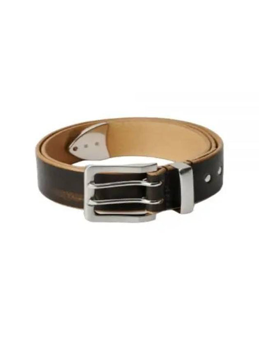 4cm double tongue leather belt vintage black - OUR LEGACY - BALAAN 2