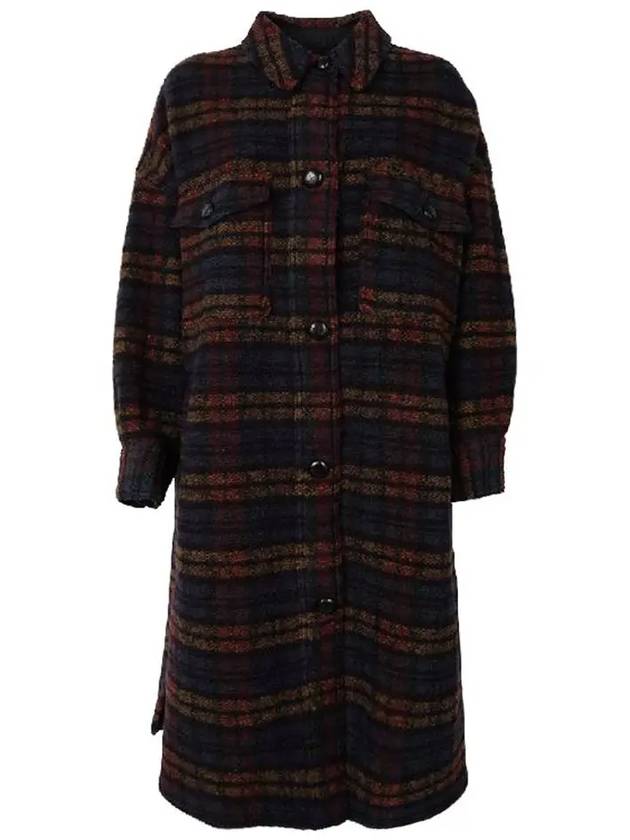 FONTIZI Check Long Coat Multicolor Black MA1298 22A012E MUBK - ISABEL MARANT - BALAAN 1