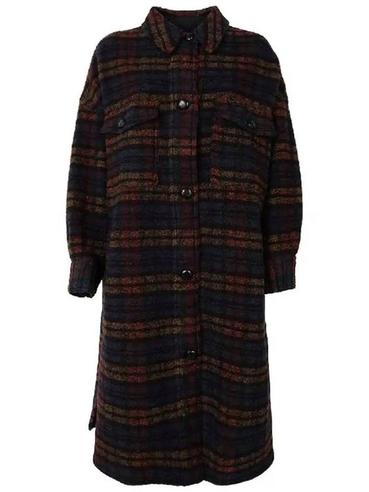 FONTIZI Check Long Coat Multicolor Black MA1298 22A012E MUBK - ISABEL MARANT - BALAAN 1