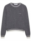 Embroidered Logo Knit Top Grey - MSGM - BALAAN 2