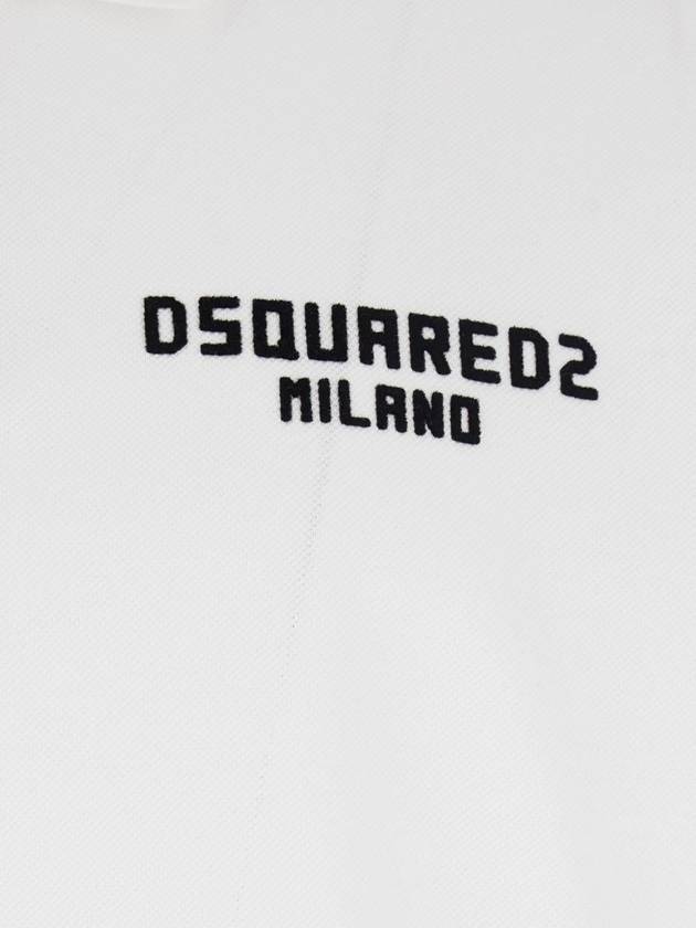 White Polo Shirt With Embroidered Logo On The Front In Cotton Man - DSQUARED2 - BALAAN 3