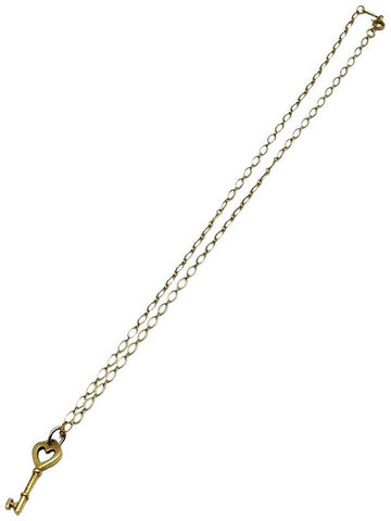 Tiffany Co 18K Rose Gold Heart Key Pendant Chain Necklace - TIFFANY & CO. - BALAAN 1