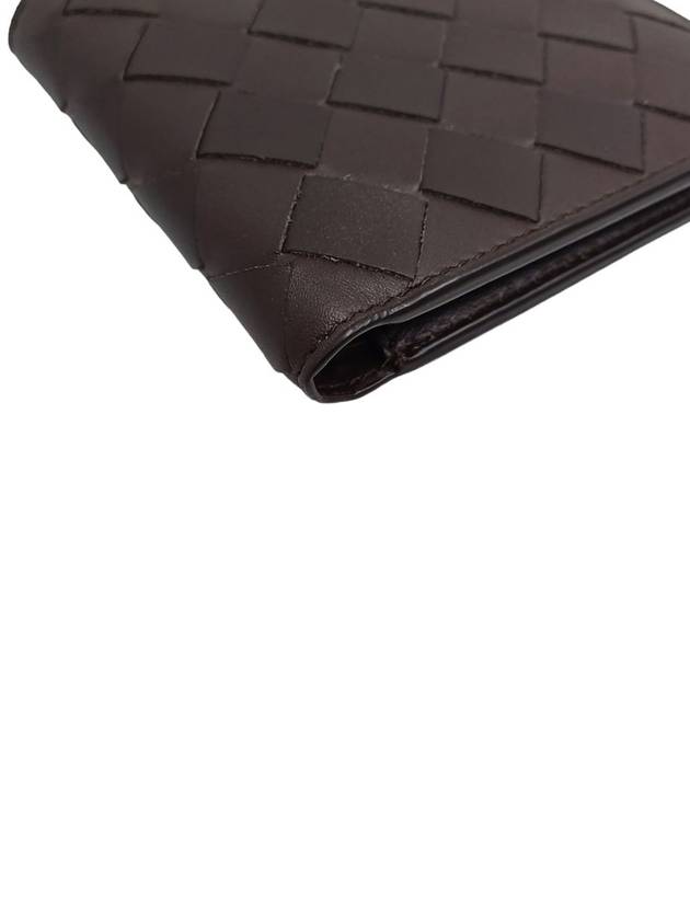 Women s 605721 Intrecciato Dark Brown Leather Bicycle Wallet - BOTTEGA VENETA - BALAAN 4