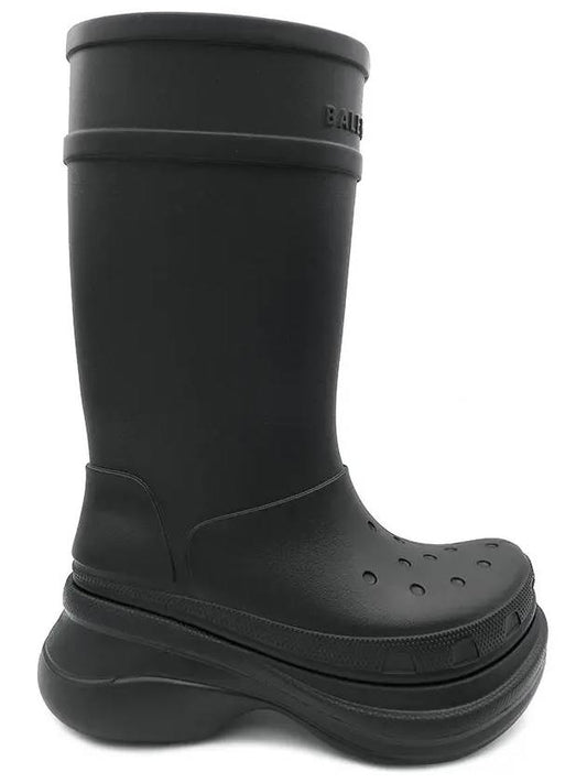 Women's Crocs Rubber Long Boots Black - BALENCIAGA - BALAAN 2