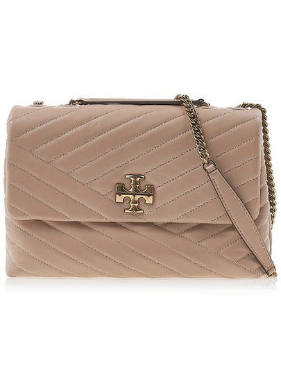 Kira Chevron Convertible Shoulder Bag Devon Sand - TORY BURCH - BALAAN 2