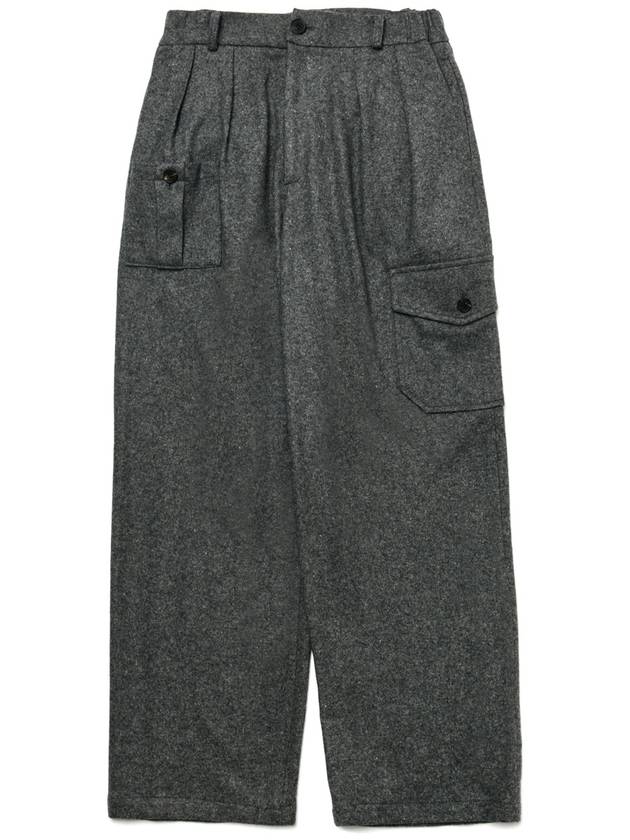 Women's Wool Wide Cargo Slacks Gray - MOTH - BALAAN 3