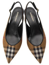 Women's Check Pattern Slingback Heels Brown - BURBERRY - BALAAN 3