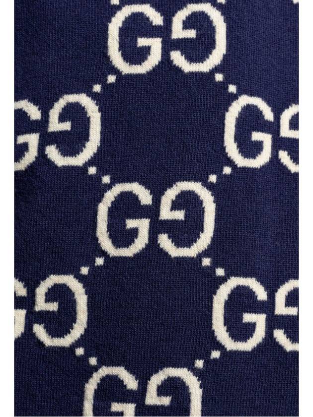 GG Wool Jacquard Knit Top Blue - GUCCI - BALAAN 5