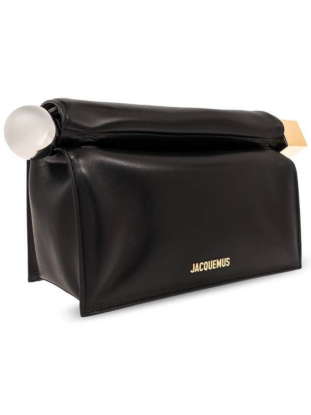 Round Square Logo Clutch Bag Black - JACQUEMUS - BALAAN 5