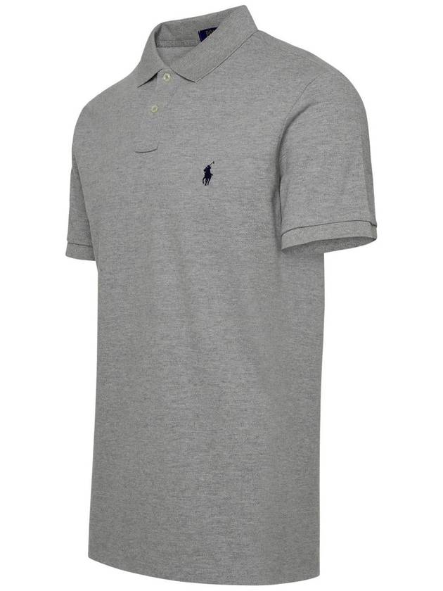 Men's Pony Slim Fit Short Sleeve Polo Shirt Grey - POLO RALPH LAUREN - BALAAN 3