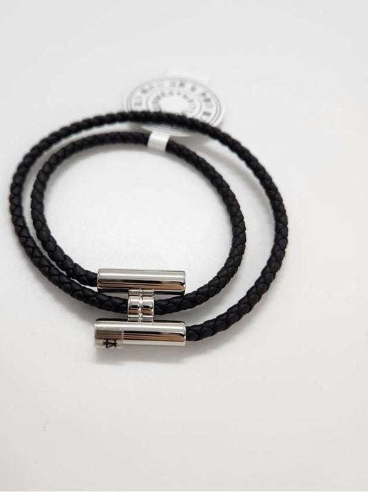 Tunis Tresse Palladium Bracelet Noir - HERMES - BALAAN 2