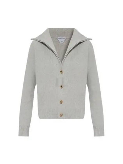 Compact Knot Button Wool Cardigan Moon - BOTTEGA VENETA - BALAAN 2