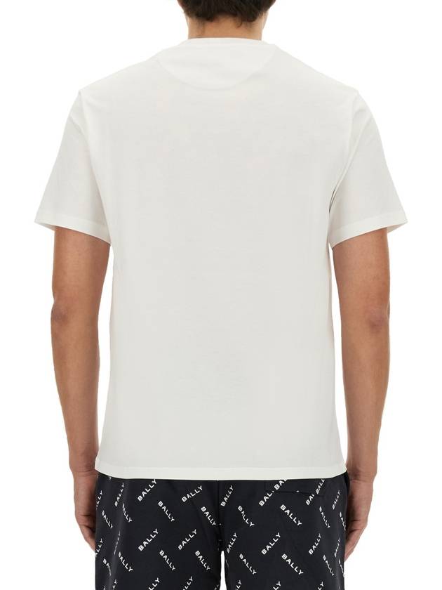 Logo Print Short Sleeve T-Shirt White - BALLY - BALAAN 4