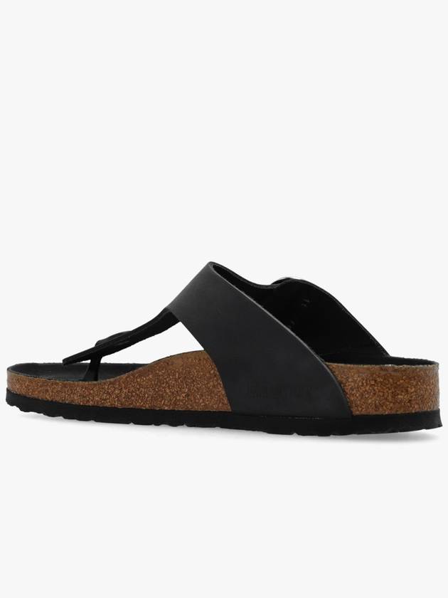 Gizeh Big Buckle Natural Leather Flip Flop Black - BIRKENSTOCK - BALAAN 6