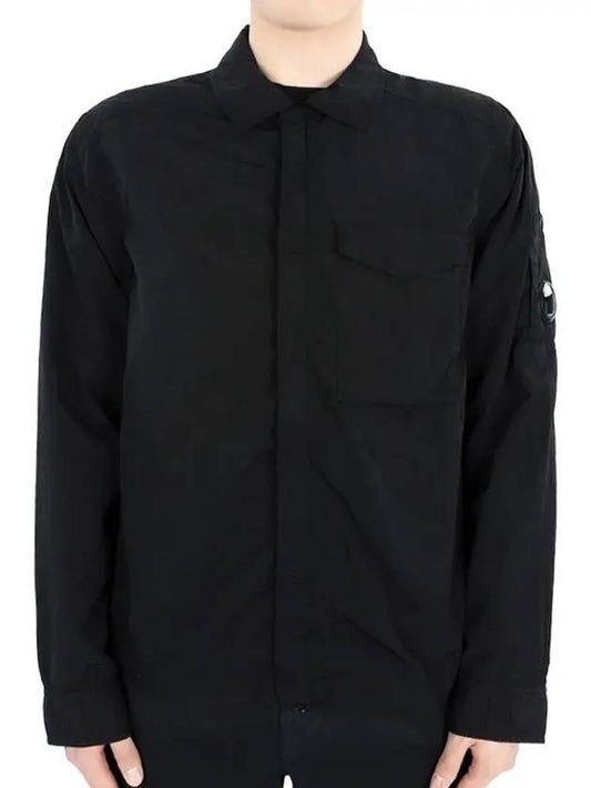 Chrome-R Pocket Over Long Sleeve Shirt Black - CP COMPANY - BALAAN 2