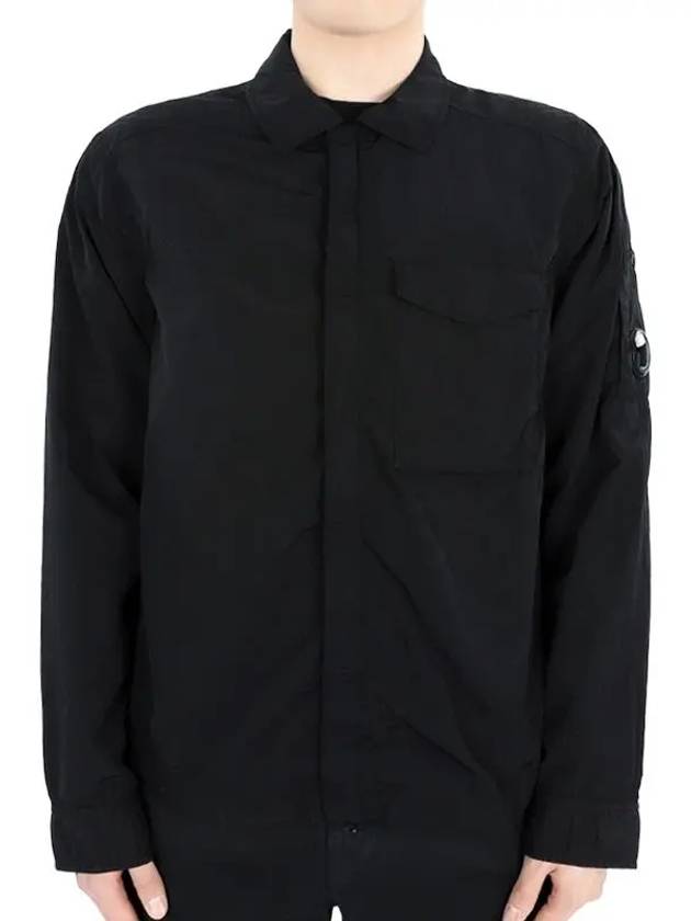 Chrome-R Pocket Over Long Sleeve Shirt Black - CP COMPANY - BALAAN 3