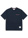 Cotton Oversized Pocket Short Sleeve T-Shirt Navy - THOM BROWNE - BALAAN 5