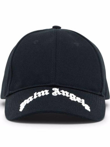 Logo Print Ball Cap Black - PALM ANGELS - BALAAN 1