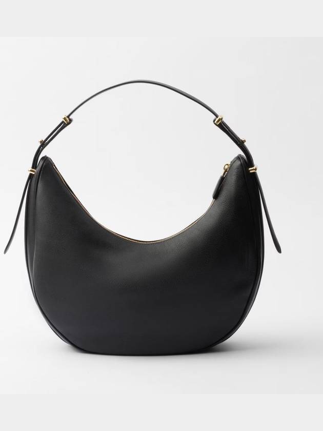 Large Leather Shoulder Bag Black - PRADA - BALAAN 5