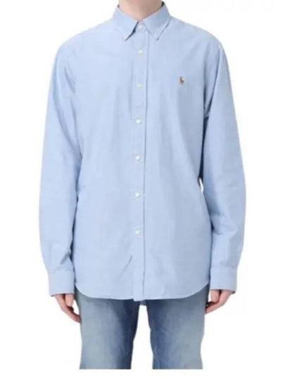 Embroidery Pony Oxford Long Sleeve Shirt Blue - POLO RALPH LAUREN - BALAAN 2