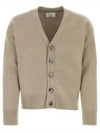 Wool Cashmere Cardigan Beige - AMI - BALAAN 2