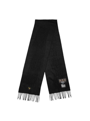 Plain Lambswool Muffler Black - BARBOUR - BALAAN 1