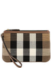 New Peyton Check Canvas Strap Clutch Bag Brown - BURBERRY - BALAAN 2