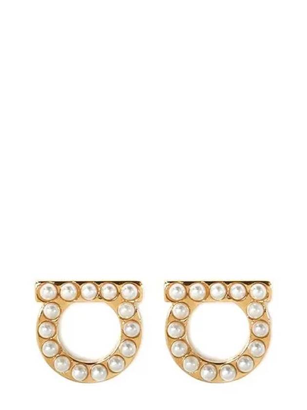 Gancini Pearl Earrings Gold - SALVATORE FERRAGAMO - BALAAN 5