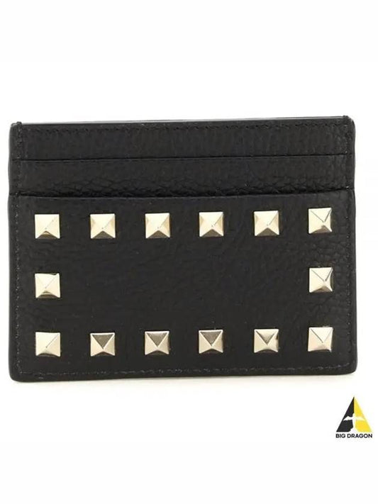 Stampa Alce Rockstud Card Wallet Black - VALENTINO - BALAAN 2