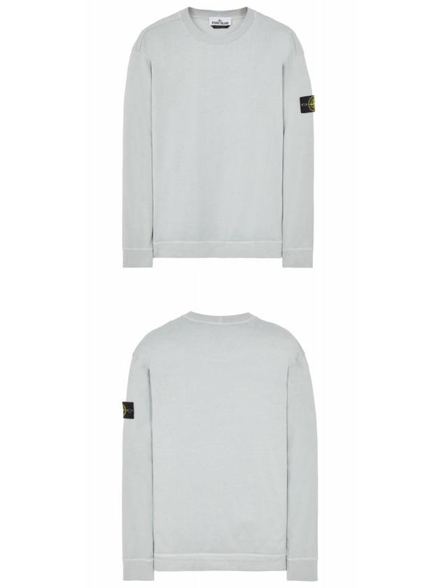 Men's Wappen Patch Crew Neck Sweatshirt Light Grey - STONE ISLAND - BALAAN 5