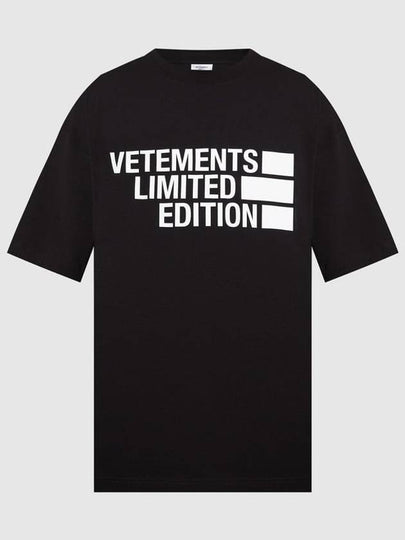 Logo Print Short Sleeve T-Shirt Black - VETEMENTS - BALAAN 2