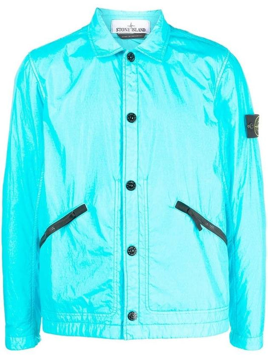 Garment Dye Crinkle Wraps Polartec Alpha Jacket Blue - STONE ISLAND - BALAAN 1