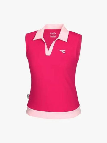 Diadora cross coat contrast collar sleeveless PINK - DIADORA - BALAAN 1