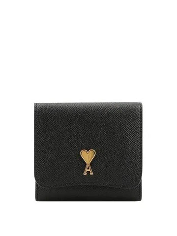 USL203 AL0036 0015 Paris Compact Wallet Black 1065394 - AMI - BALAAN 1