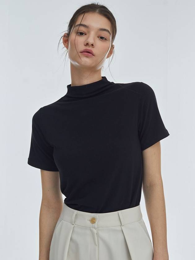 Half Turtleneck Short Sleeve Black - MANAVIS7 - BALAAN 3