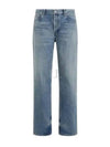 Cotton Straight Leg Jeans Blue - SAINT LAURENT - BALAAN 2