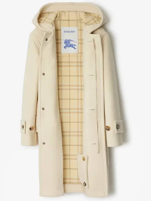 Hooded Wool Cashmere Duffel Siggle Coat Candle - BURBERRY - BALAAN 5