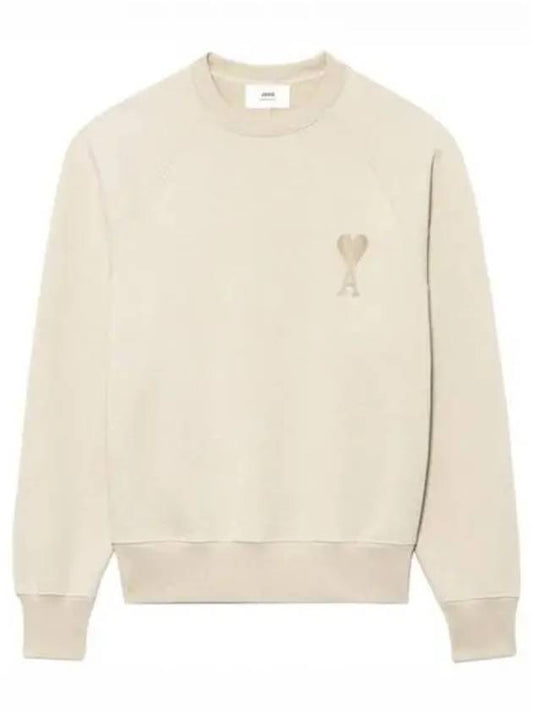 Big Heart Logo Sweatshirt Beige - AMI - BALAAN 2