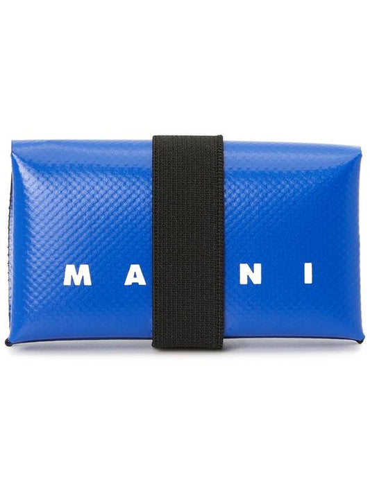 Logo Banded Coin Card Wallet Blue - MARNI - BALAAN 2