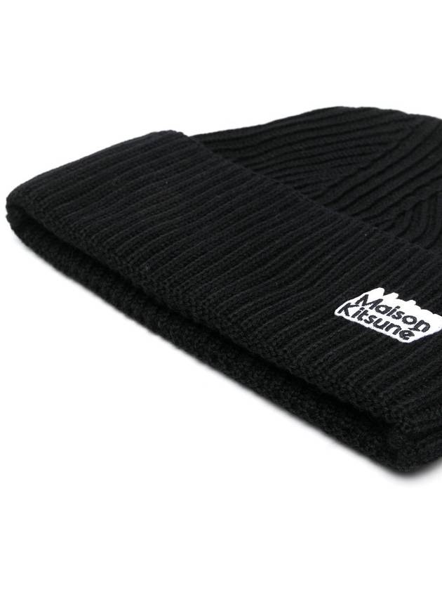 Logo Patch Beanie Black - MAISON KITSUNE - BALAAN 5