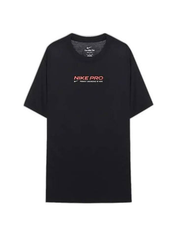 Men's Dry Fit Logo Short Sleeves T-Shirt Black - NIKE - BALAAN 1