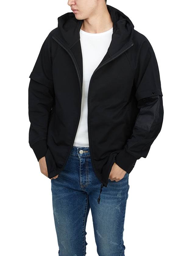 Stretch fleece mixed hooded zip up - CP COMPANY - BALAAN 6