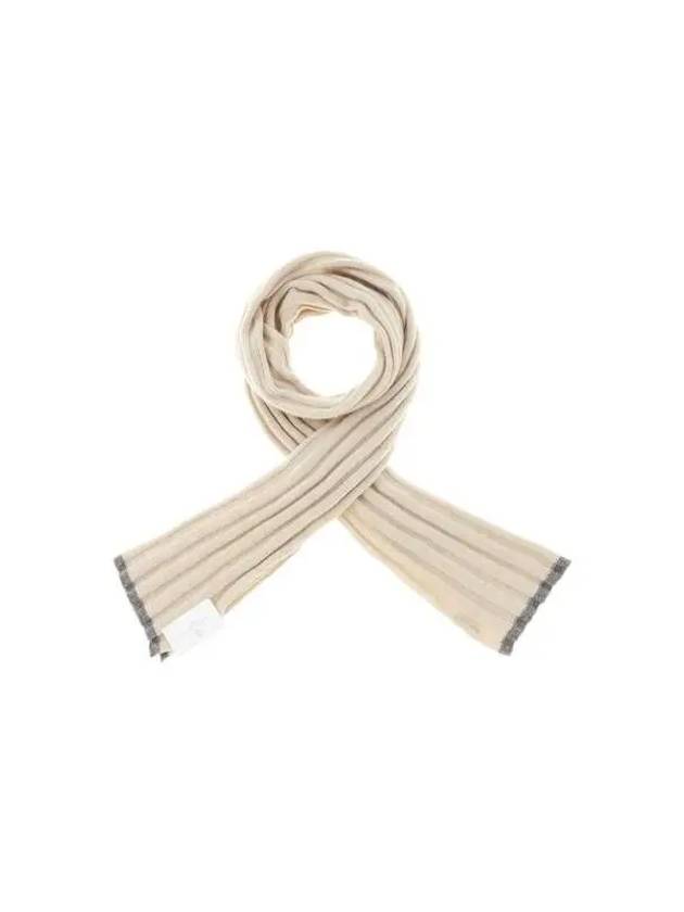 Men s Chunky Ribbed Cashmere Scarf Beige 271488 - BRUNELLO CUCINELLI - BALAAN 1