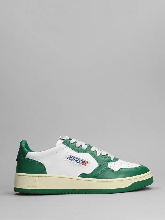 Men's Medalist Leather Low Top Sneakers Green - AUTRY - BALAAN 2