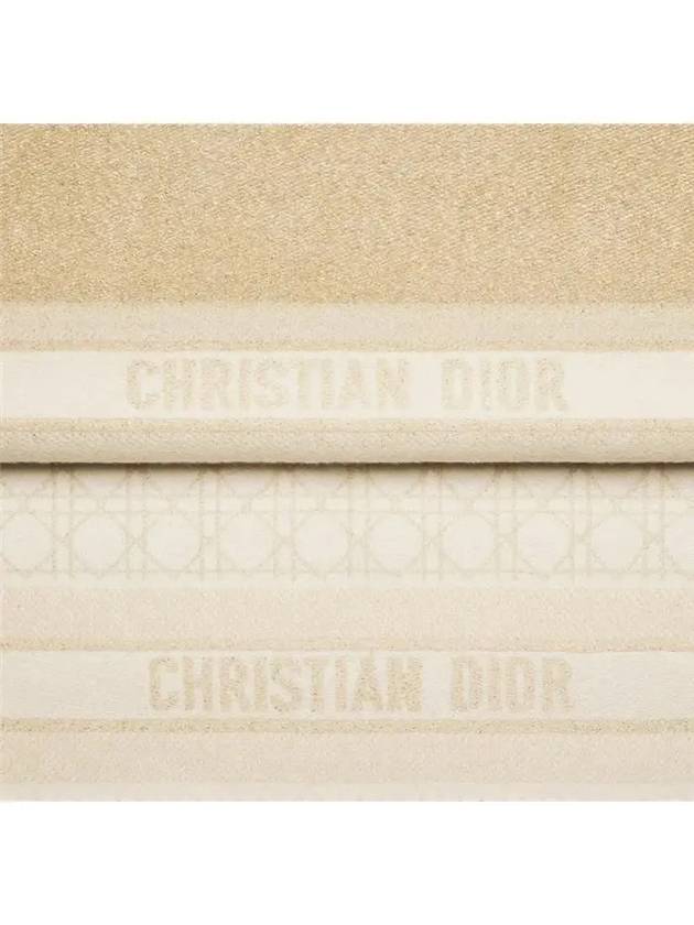 Cannage Cashmere Blend Scarf Gold Tone - DIOR - BALAAN 4